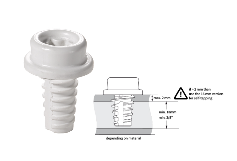 CAF-COMPO self tapping screw-stud 10 mm(white)