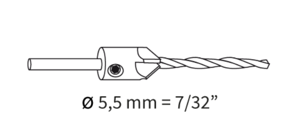 Drill + counter-sink 5,5mm