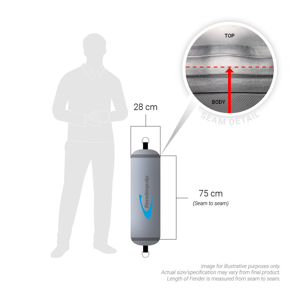 maxiStow Inflatable Fender GREY